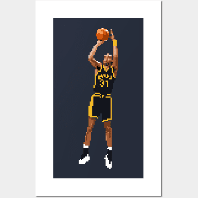 Reggie Miller Pixel Shot Wall Art by qiangdade